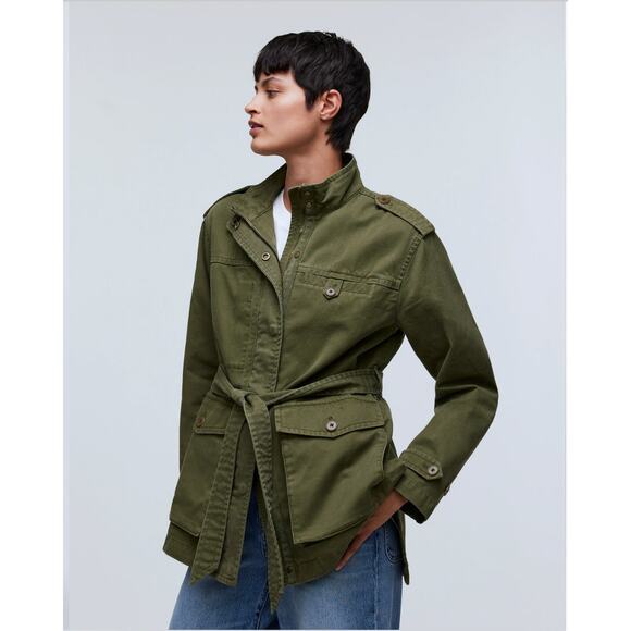 Olive Green Women's Utility Jacket - Picture 2 of 12